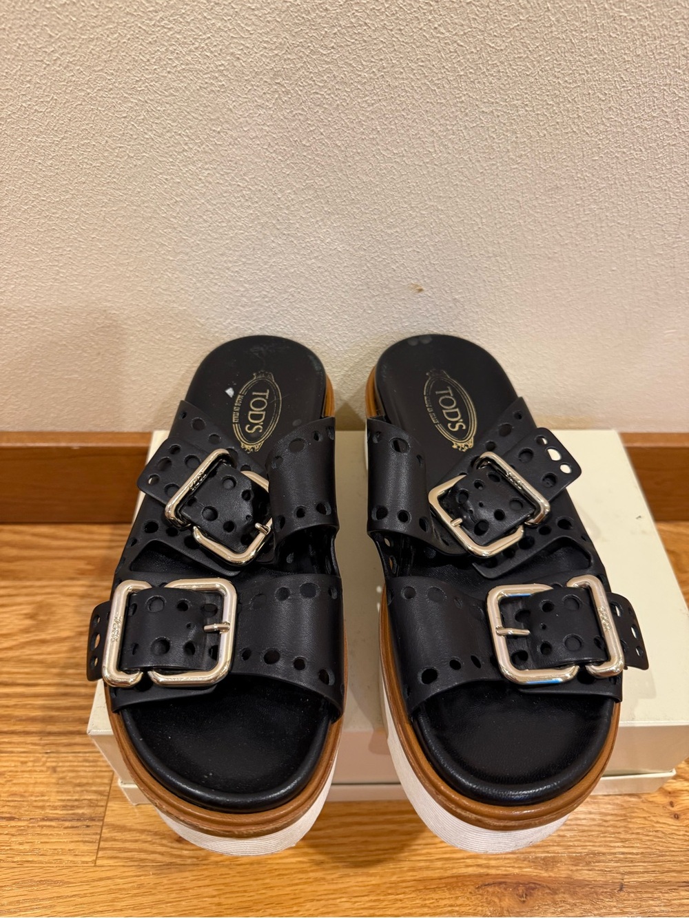 Tod's 65mm Leather Platform Mules 36.5